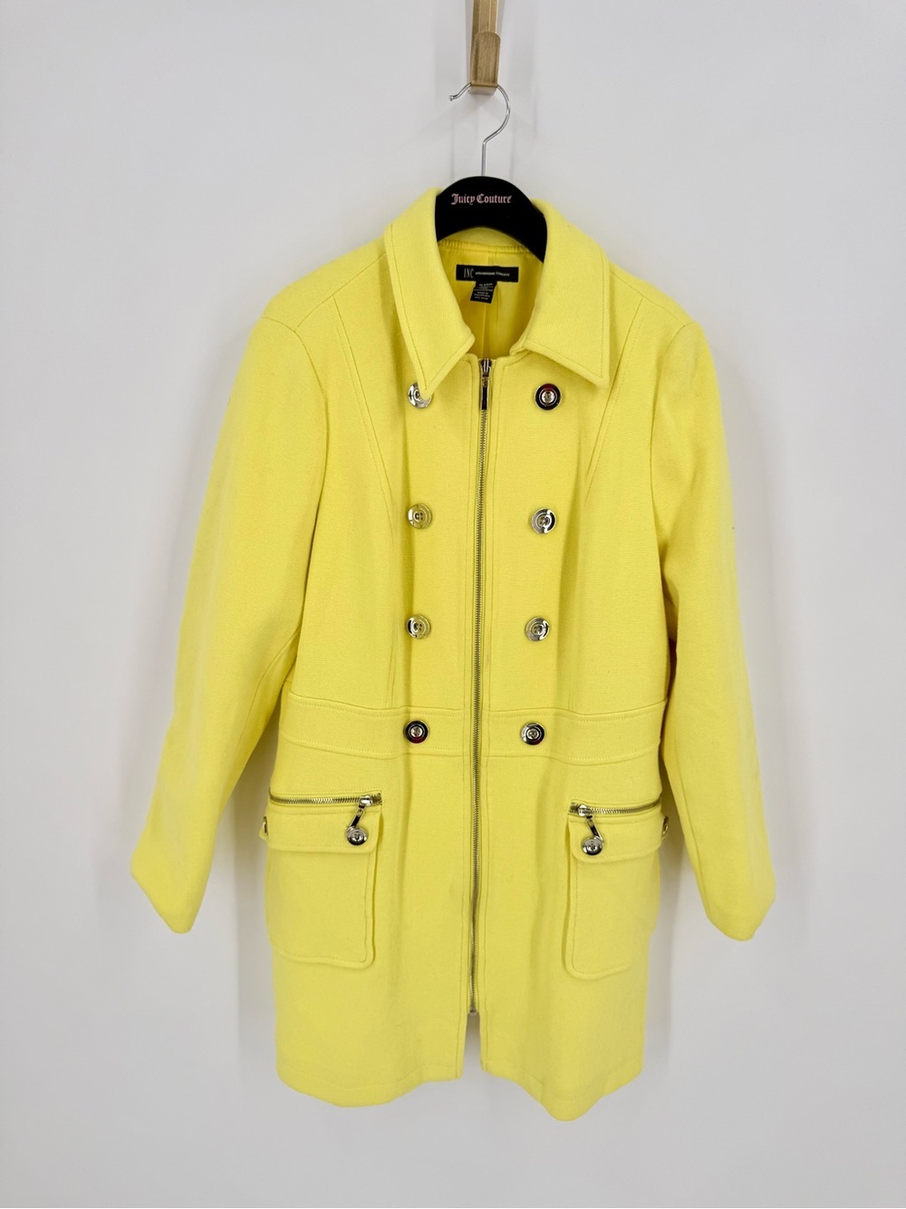 INC International Concepts Yellow Double-Breasted Pea Coat